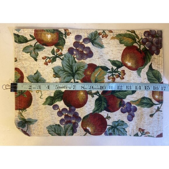 Set of 2 Apple Fabric Kitchen Placemats Orchard Design Tapestry Print Vineyard - Picture 3 of 7